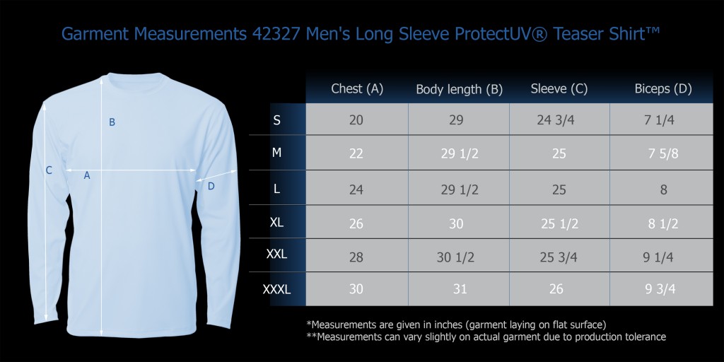 us standard t shirt size chart