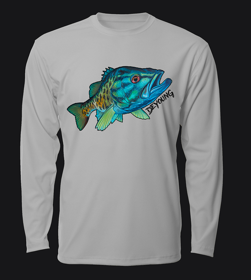 Bass Fishing Shirt, Bass Performance 50UV Sun Protection Shirt, Men's Bass  SPF Shirt, Bass Kayak Fishing, Largemouth Bass, Smallmouth Bass 