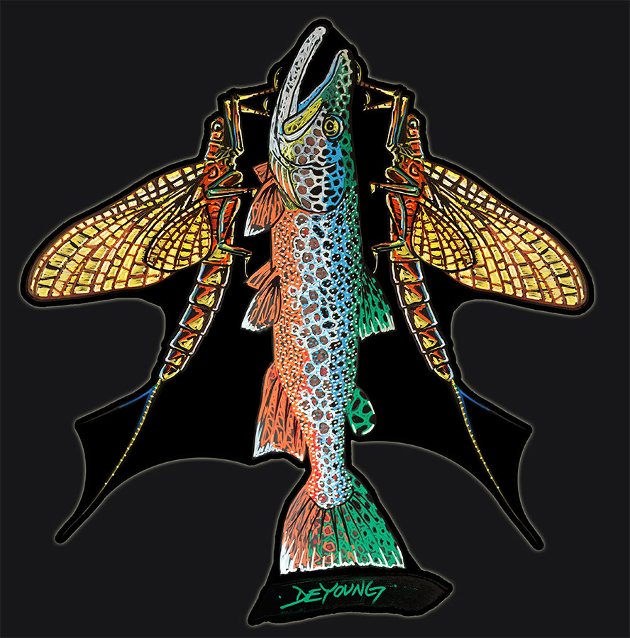 Trout Mayflies Decal - Cutout Decal