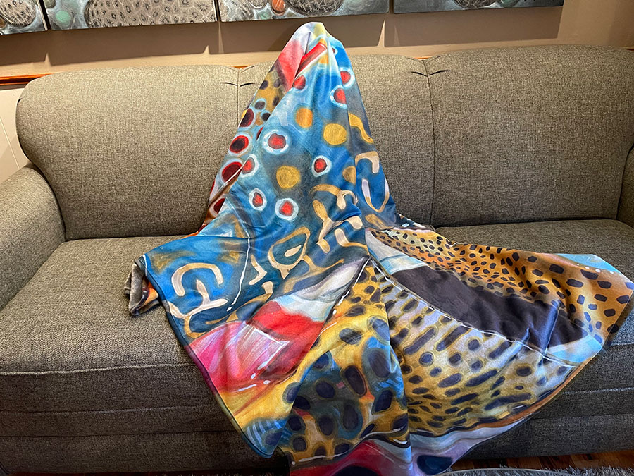 Trout Confetti 4 - Fleece Blanket