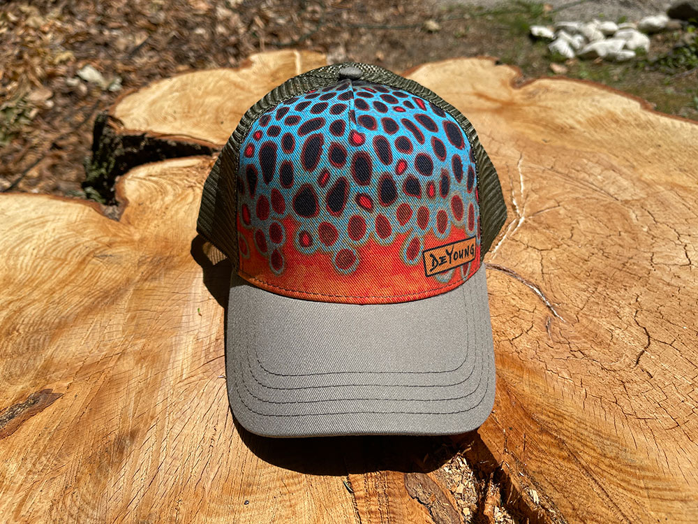 Rainbow Trout Hat Billed Cap With Rainbow Trout Patch 